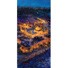 Shan Amrohvi, 24 x 48 inch, Acrylic on Canvas, Cityscape Painting, AC-SA-183